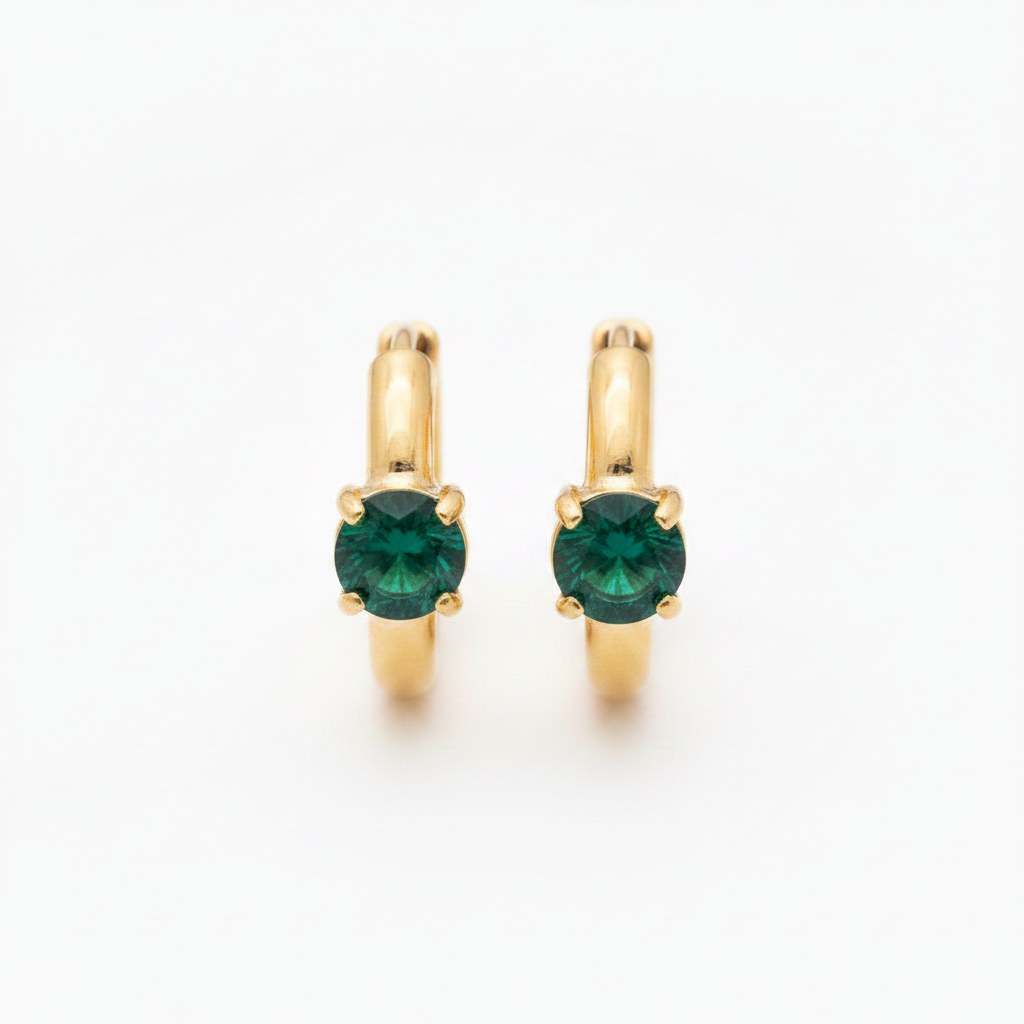 Evara Emerald Hoops