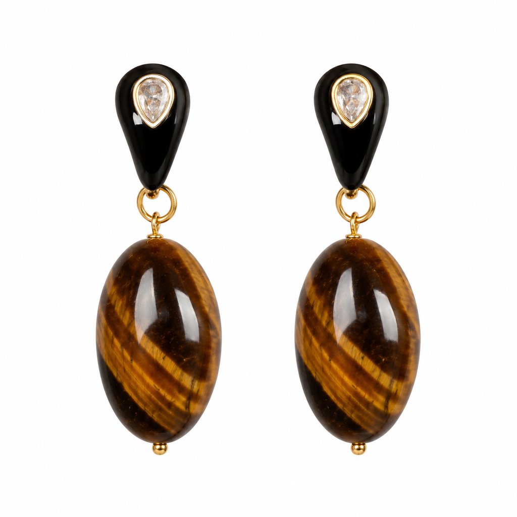 Tiger Eye Drop Earrings