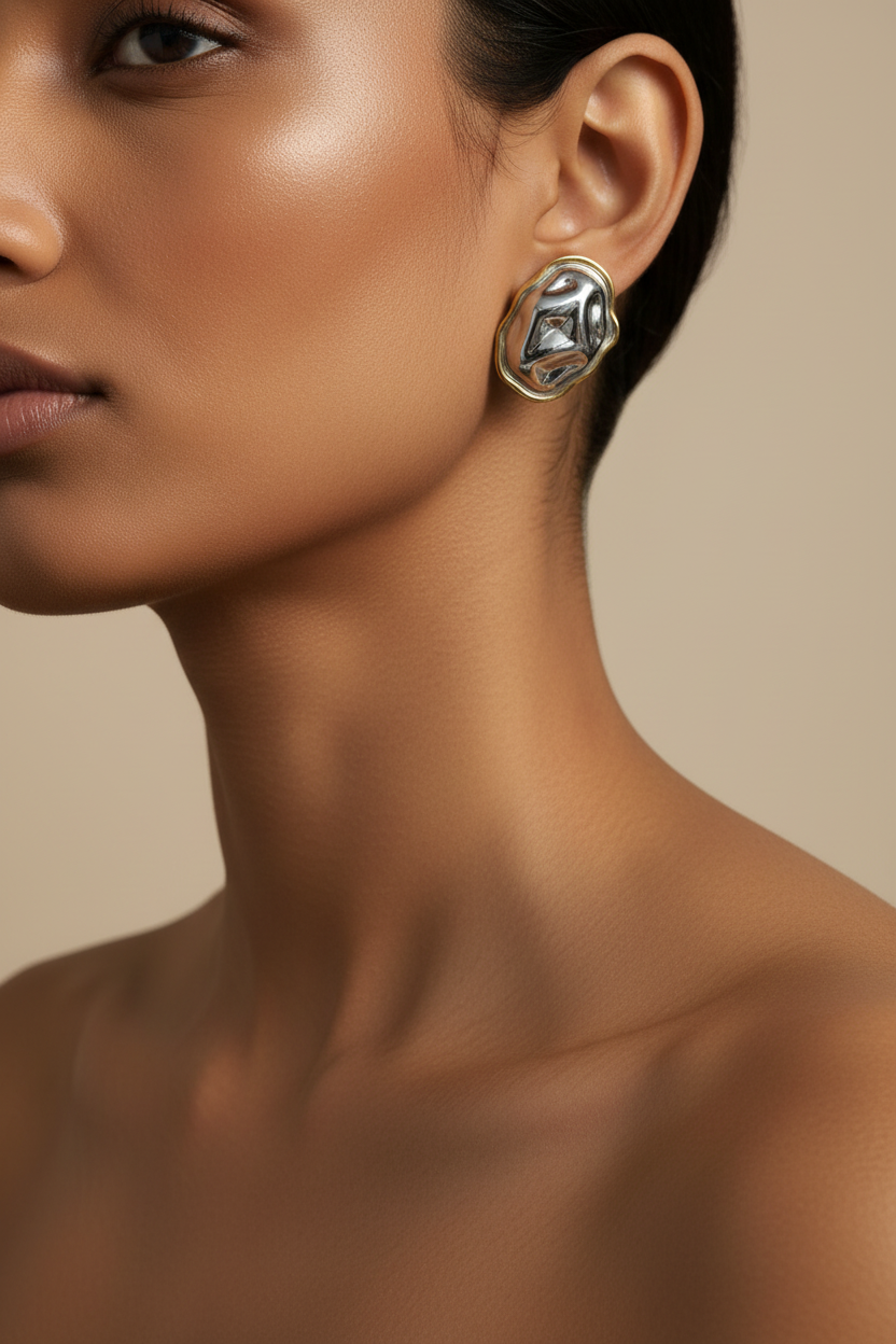 NIYANSA Molten Stud Earrings