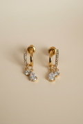 NIYANSA CZ Drop Hoop Earrings