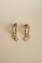 NIYANSA CZ Drop Hoop Earrings