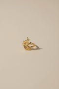 Aurelia Abstract Ring is made with 18kt gold PVD plated on 316L grade titanium steel. 