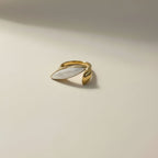 Ira Enamel Petal Ring is made with 18kt gold PVD on 316L grade titanium steel.