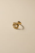 Anaya Ring is designed with 18kt gold pvd plated on 316L grade titanium steel.