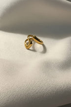 Anaya Dual Tone Infinity Ring is designed with 18kt gold pvd plated on 316L grade titanium steel.