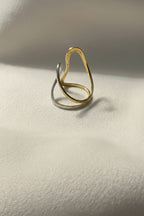  Ananta Sculpted Open Ring is made using 18kt gold pvd plated on 316L grade steel.
