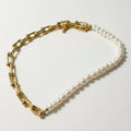 Kaia Half Pearl Link Necklace