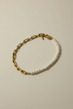 Kaia Half Pearl Link Necklace