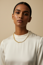 Kaia Half Pearl Link Necklace