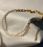 Kaia Half Pearl Link Necklace