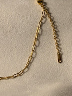 Tennis necklace with AAA cubic zirconia stones in 18KT PVD gold-plated stainless steel by NIYANSA.