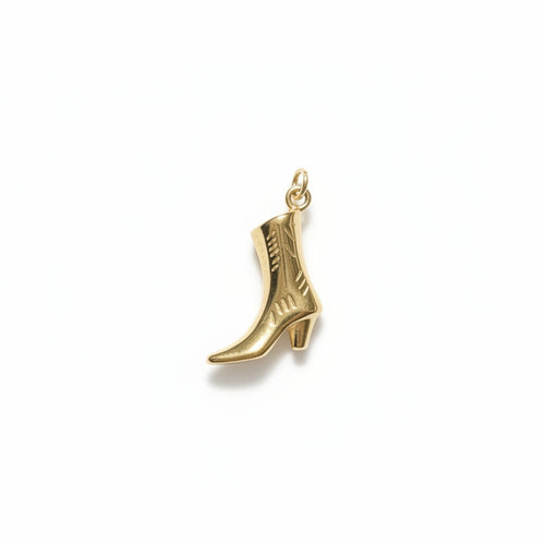 Boot Charm crafted in 18kt gold plated on 316L grade titanium steel. 