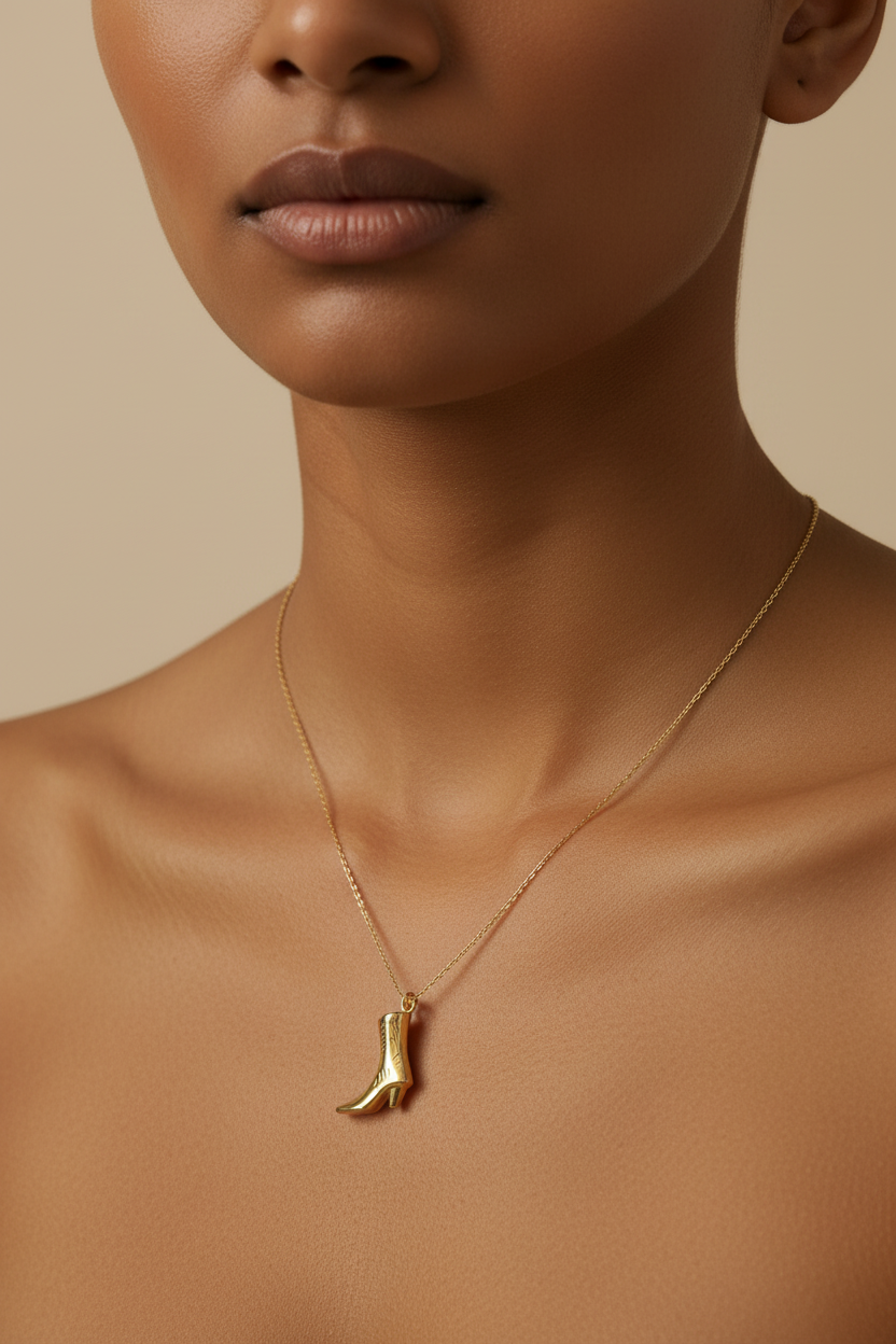 Boot Charm crafted in 18kt gold plated on 316L grade titanium steel.
