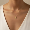 420 Leaf Pendant, crafted in 18kt gold plated on 316L grade titanium steel.