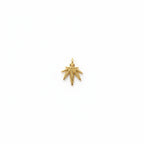 420 Leaf Pendant, crafted in 18kt gold plated on 316L grade titanium steel.