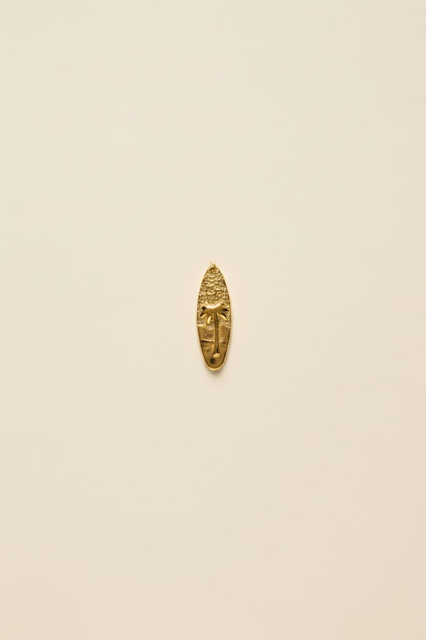 18kt PVD Coated Gold Palm tree charm on 316L Stainless Steel
