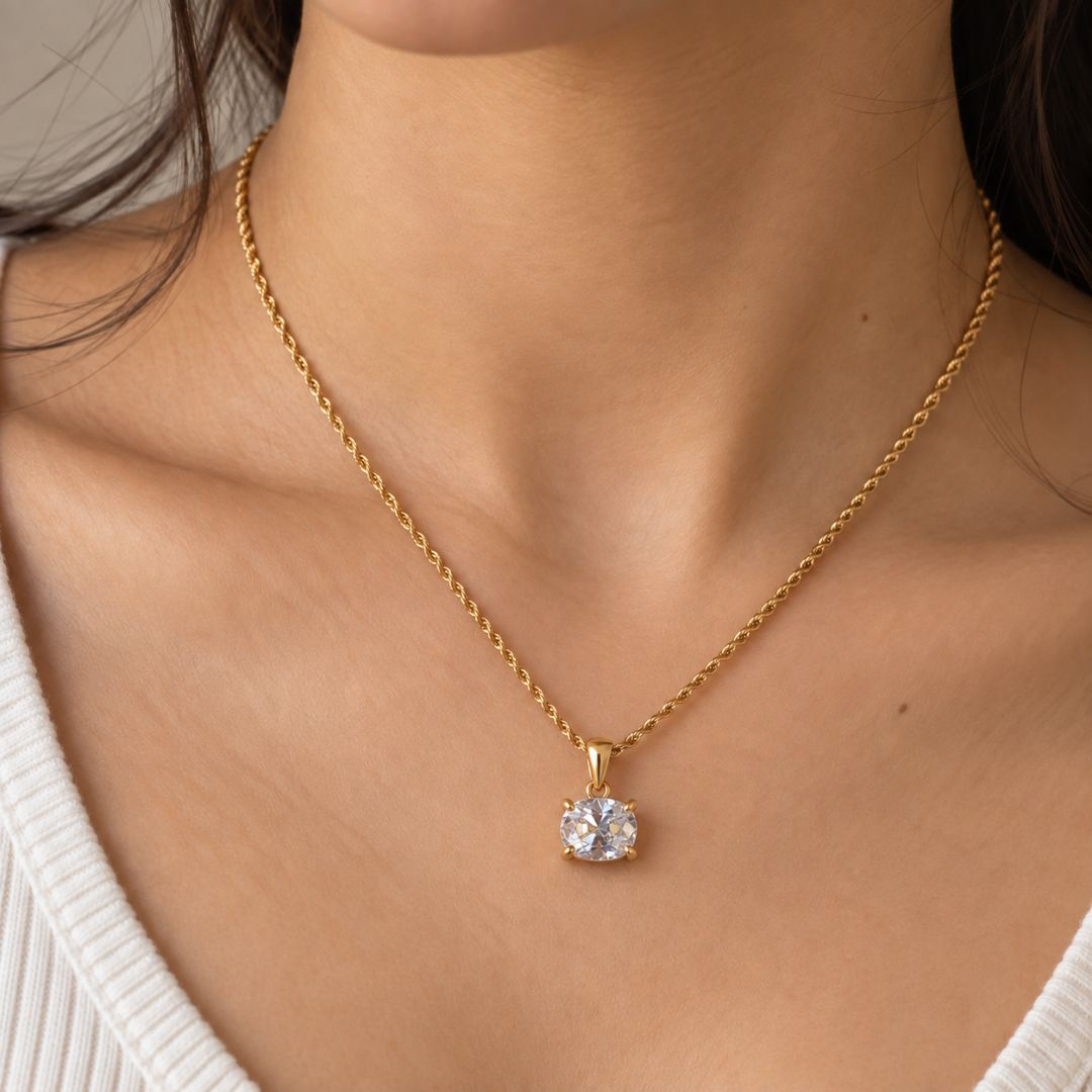 Lumi Cushion CZ Necklace