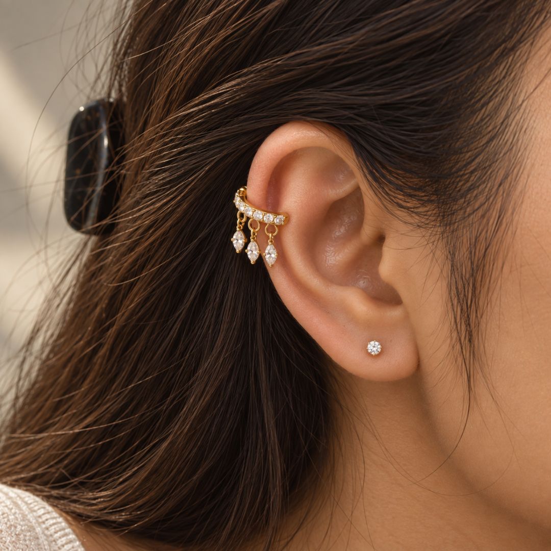 Celeste Crystal Drop Cuff