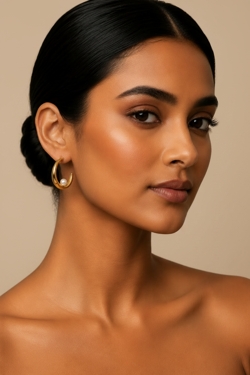 NIYANSA Pearl Hoop Earrings