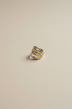 NIYANSA Dual Tone Wave Ring