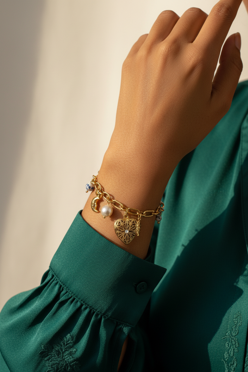 NIYANSA Celestial Keepsake Charm Bracelet