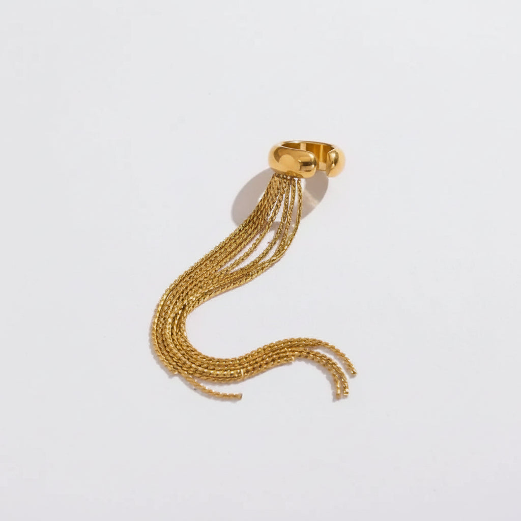 18kt Gold tassel ear cuff.