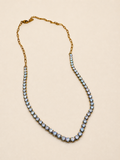 Tennis necklace with AAA cubic zirconia stones in 18KT PVD gold-plated stainless steel by NIYANSA.