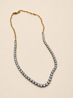Tennis necklace with AAA cubic zirconia stones in 18KT PVD gold-plated stainless steel by NIYANSA.