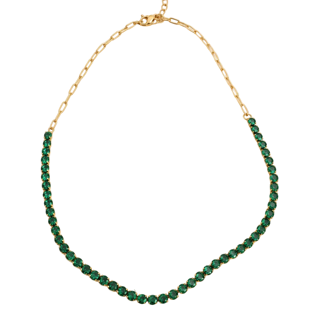 Green Tennis Necklace